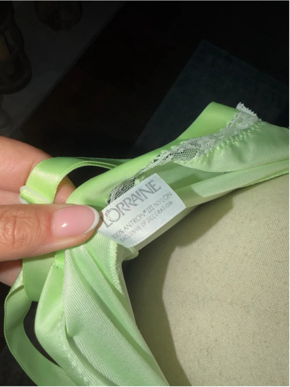 Lorraine Vintage Chemise Slip Size M Green